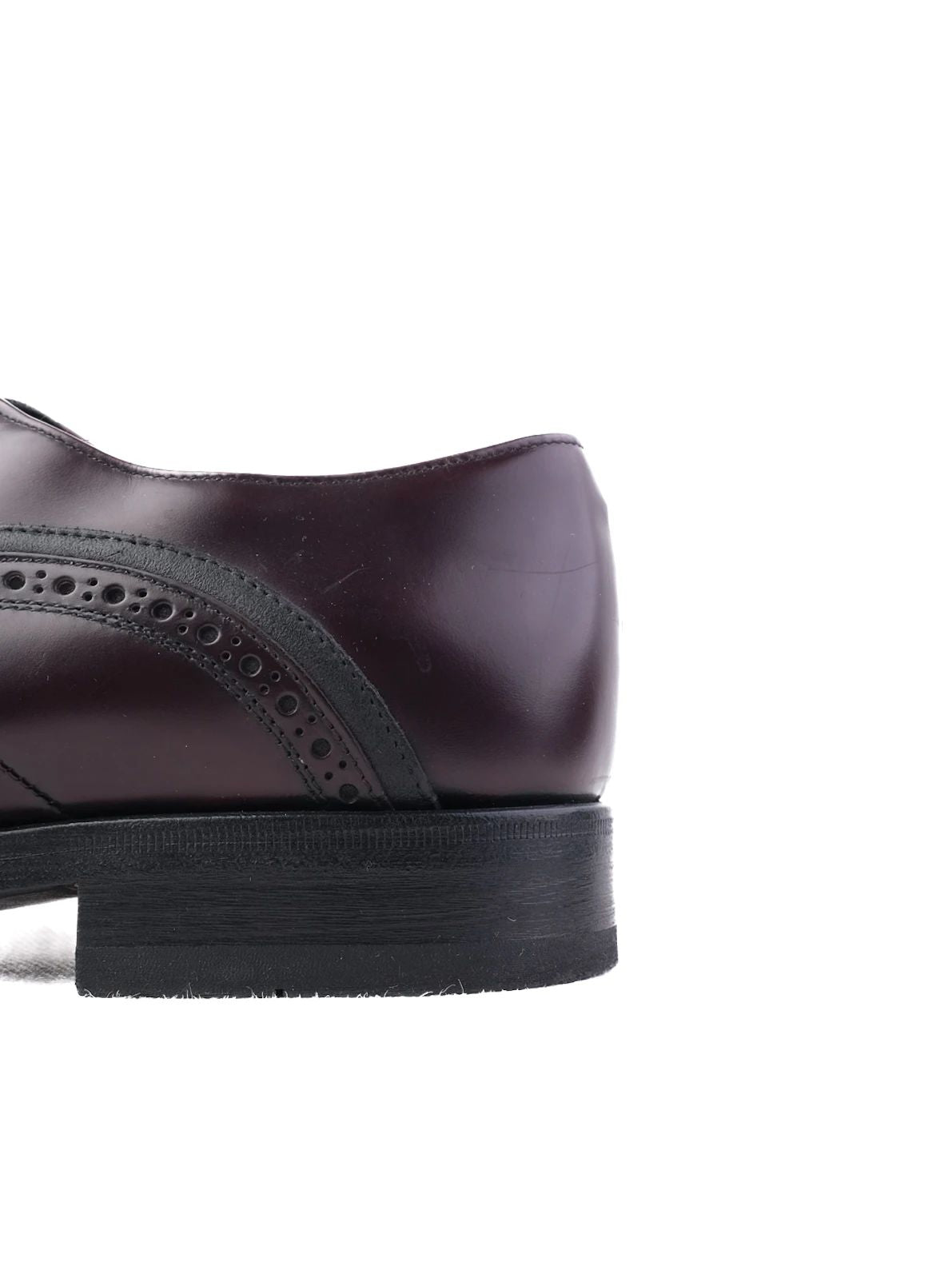 Excellent Prada Black Leather Brogue Shoes Size 40.5 for Men