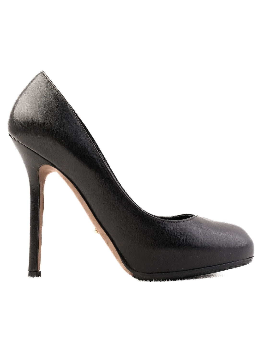 Excellent Sergio Rossi Black Leather High-Heeled Pumps Size 35.5