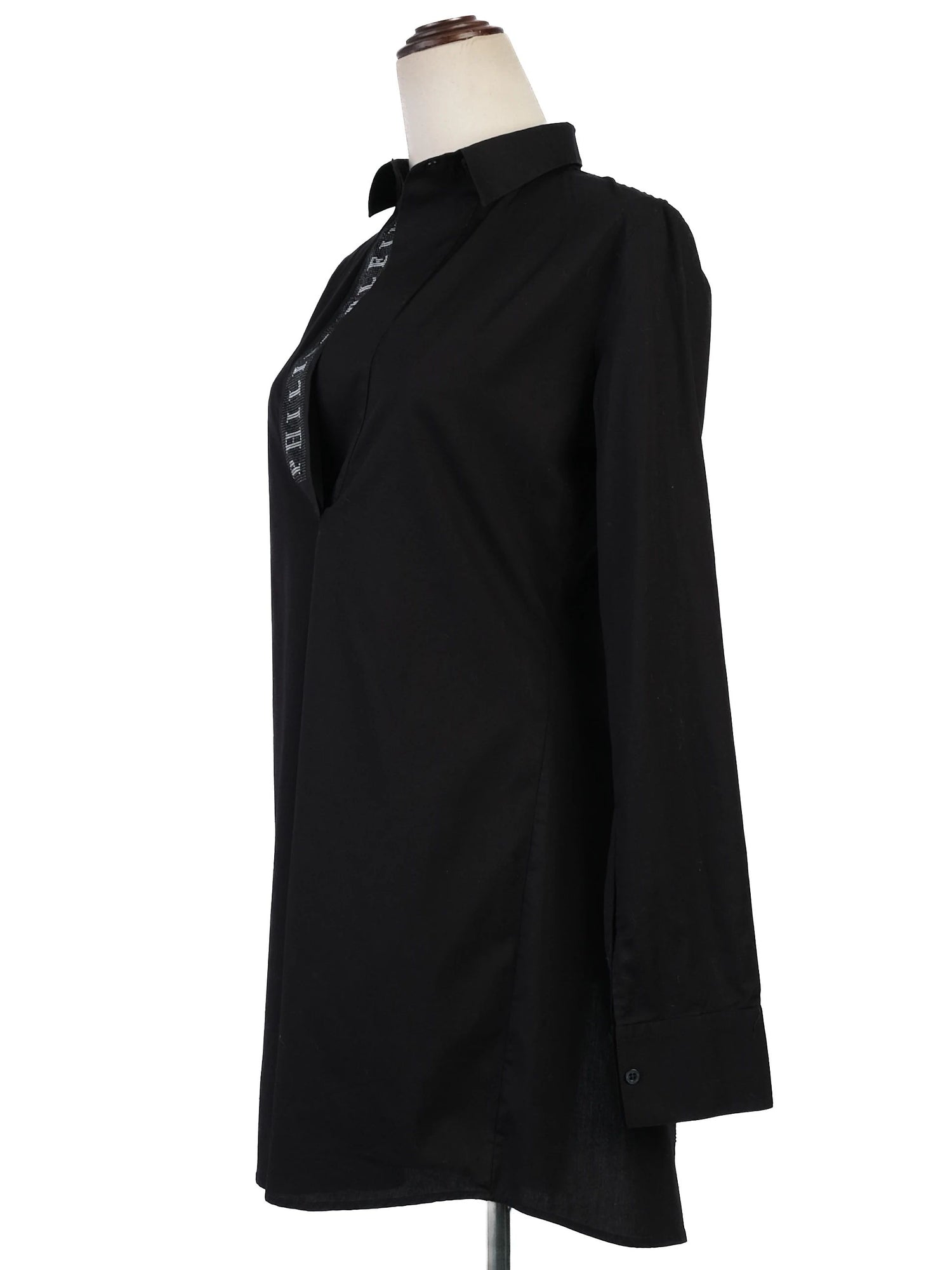 Excellent Phillipp Plein Black Long Sleeve Tunic Shirt Size S