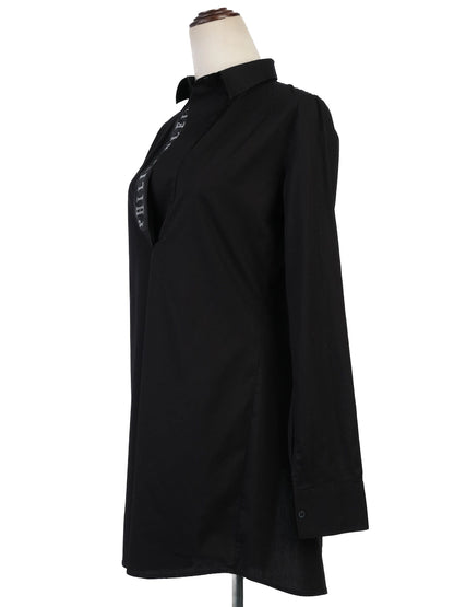 Excellent Phillipp Plein Black Long Sleeve Tunic Shirt Size S