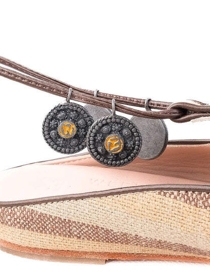 Weekend MaxMara Excellent Condition Striped Fabric Flat Shoes