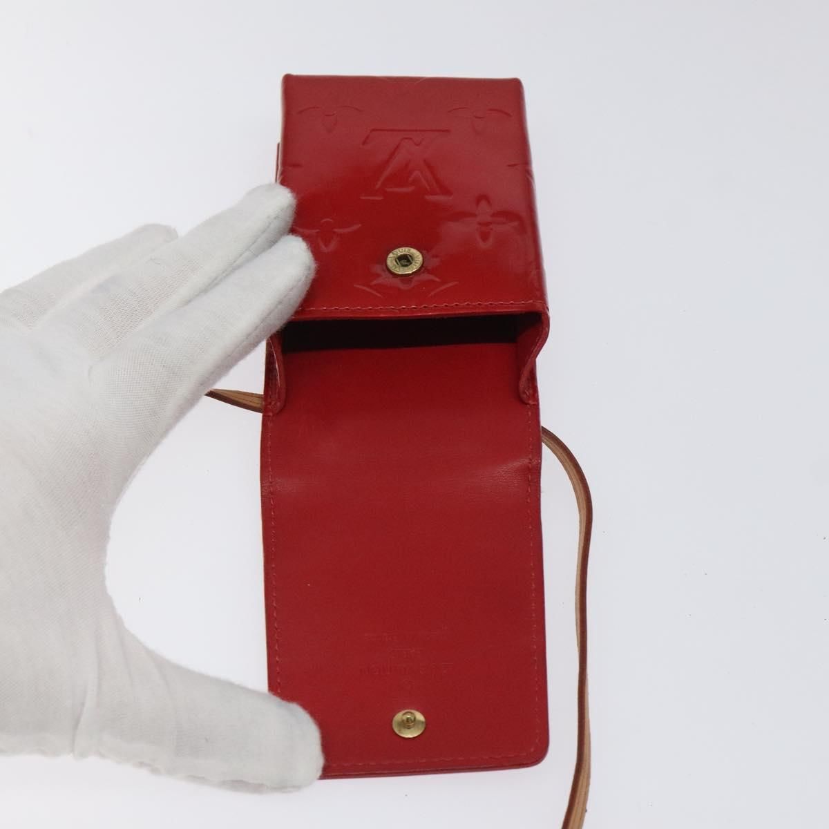 Louis Vuitton Vernis Green Cigarette Case Red M 91155 Lv Auth