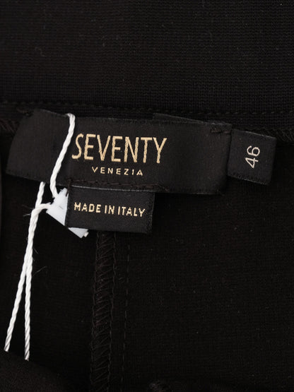Excellent Seventy Venezia Black Viscose Pants Size XXL Made in Italy