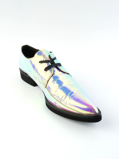 Excellent Alexander McQueen Iridescent Leather Dress Shoes Size 39