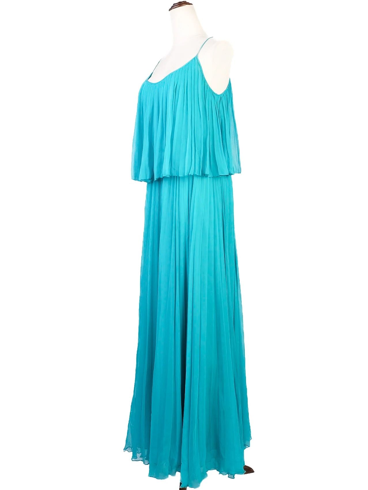 Halston Excellent Condition Blue Cotton Maxi Dress Women Size M