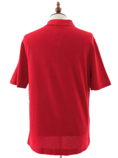 Excellent Hermes Red Cotton Polo Shirt Size L for Men