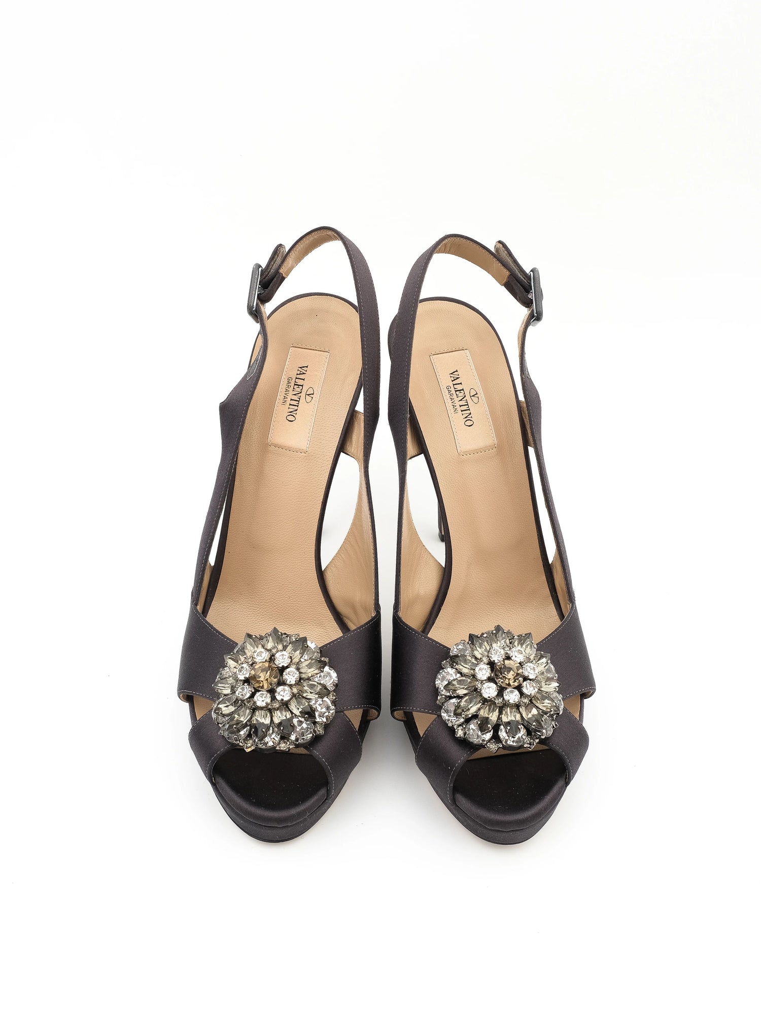 Excellent Valentino Black High-Heeled Slingback Shoes Size 40