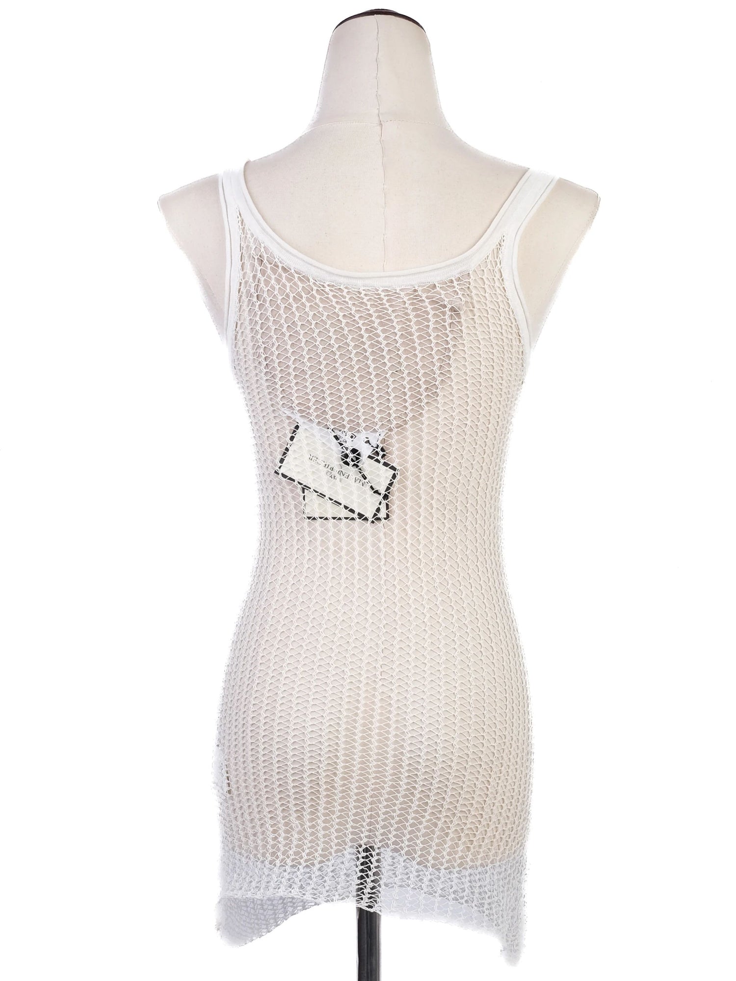 NEW By Malene Birger White Mesh Dress XS Sleeveless Scoop Neck