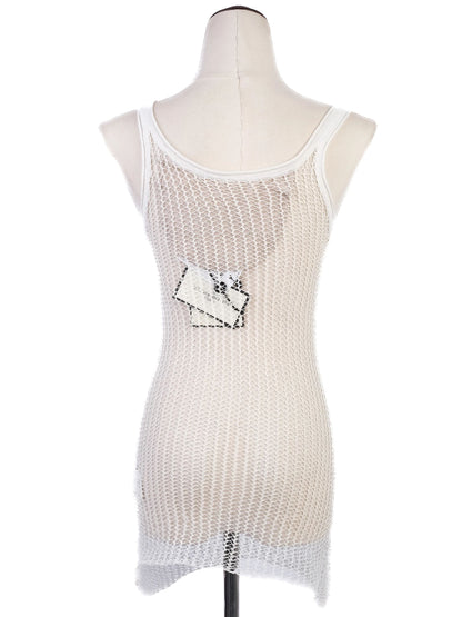 NEW By Malene Birger White Mesh Dress XS Sleeveless Scoop Neck