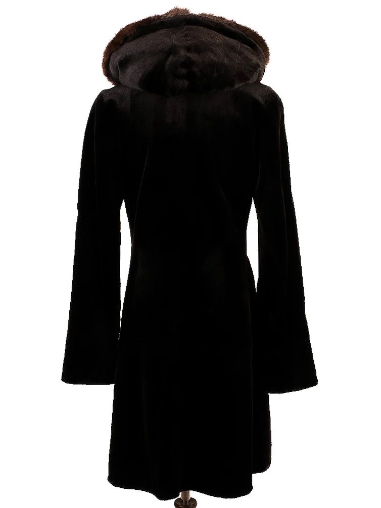 Excellent Varni WomenÕs Orange Fur-Trimmed Coat Size S