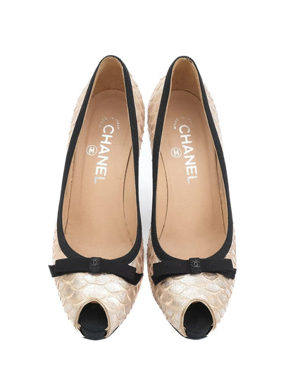 EXCELLENT Chanel Orange Leather High-Heeled Shoes Size 36