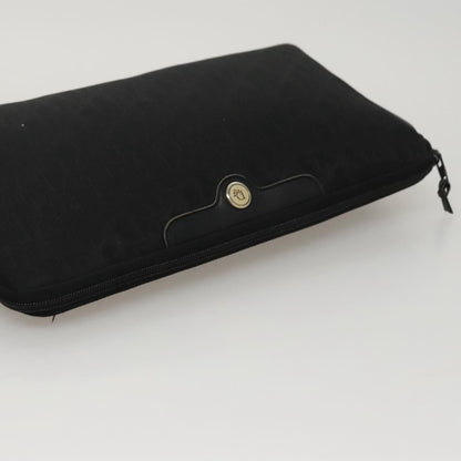 Christian Dior Trotter Canvas Clutch Bag Black Auth