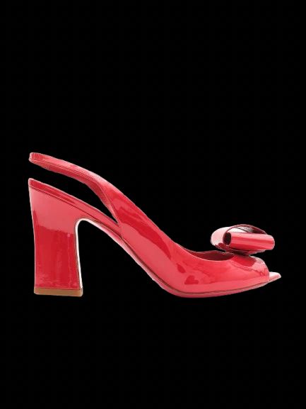 Excellent Miu Miu Red Patent Leather Slingback Heels Size 40