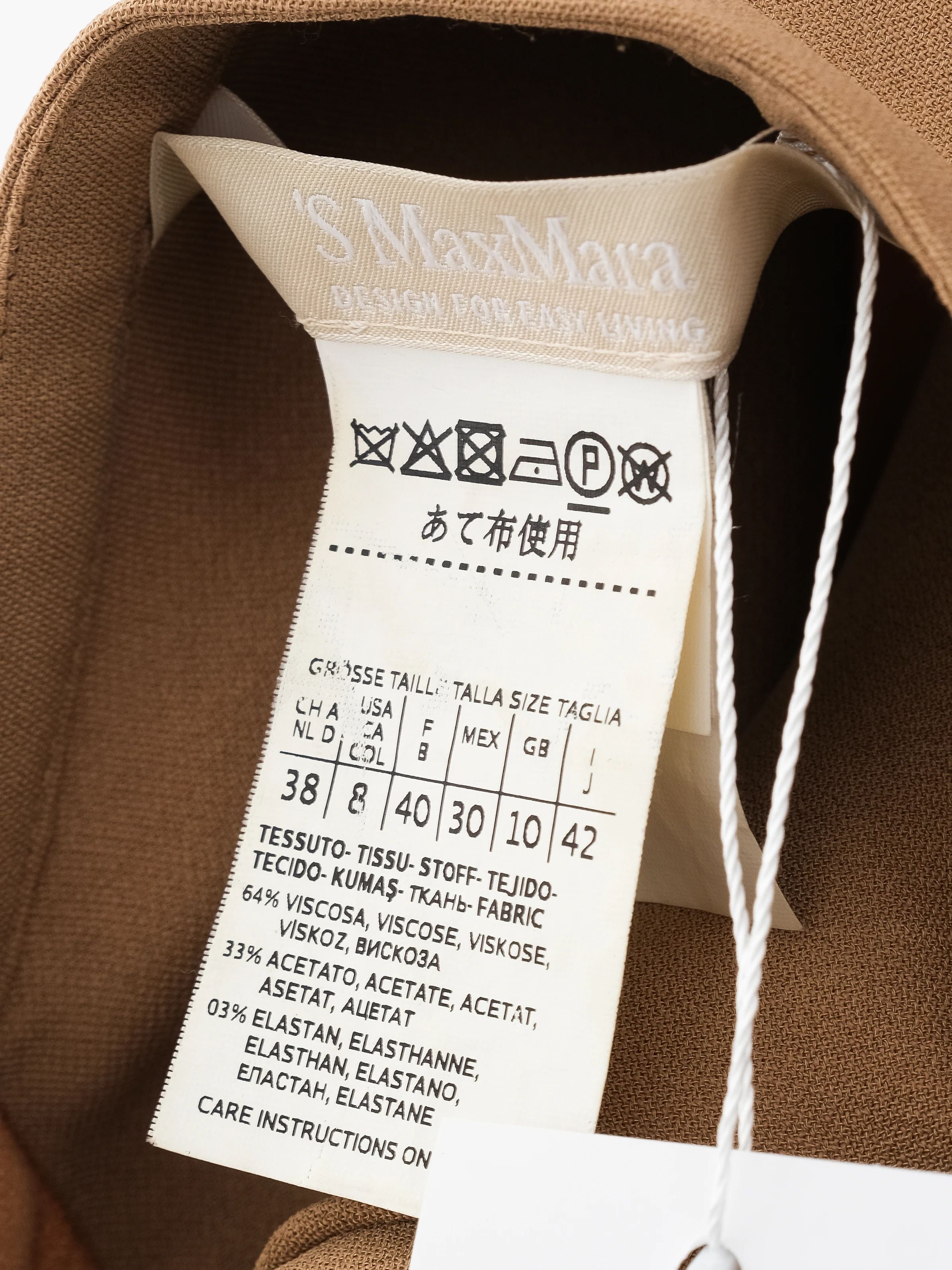 Excellent Max Mara Orange Viscose Long Coat Size L