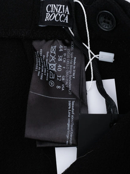NEW Cinzia Rocca Black Wool Pants Size L Tailored Fit