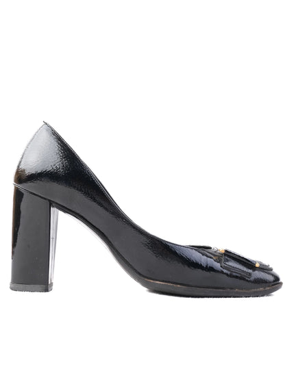 Good Salvatore Ferragamo Black Patent Leather Dress Shoes Size 38