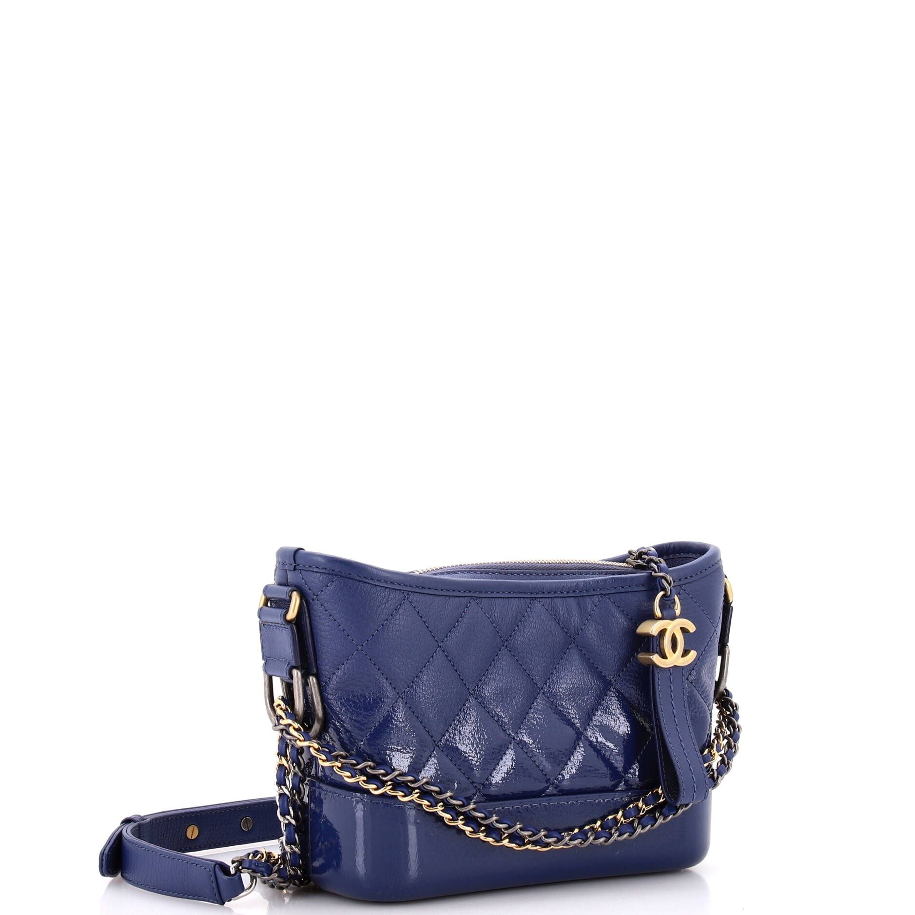 Chanel Gabrielle Hobo Quilted Goatskin And Patent Small