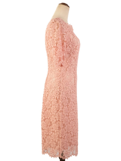 Excellent Hugo Boss Pink Lace Dress Size S Floral Pattern