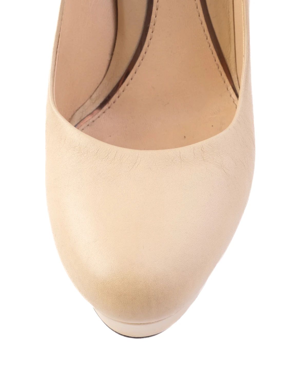 Excellent Gucci White High-Heeled Platform Shoes Leather Women&