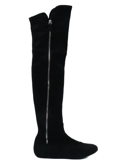 EXCELLENT Casadei Black Genuine Suede Over-the-Knee Boots Size 38