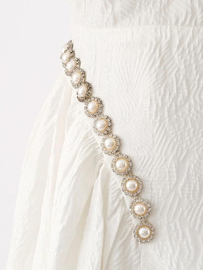 Excellent Self-portrait White A-Line Dress with Spaghetti Straps