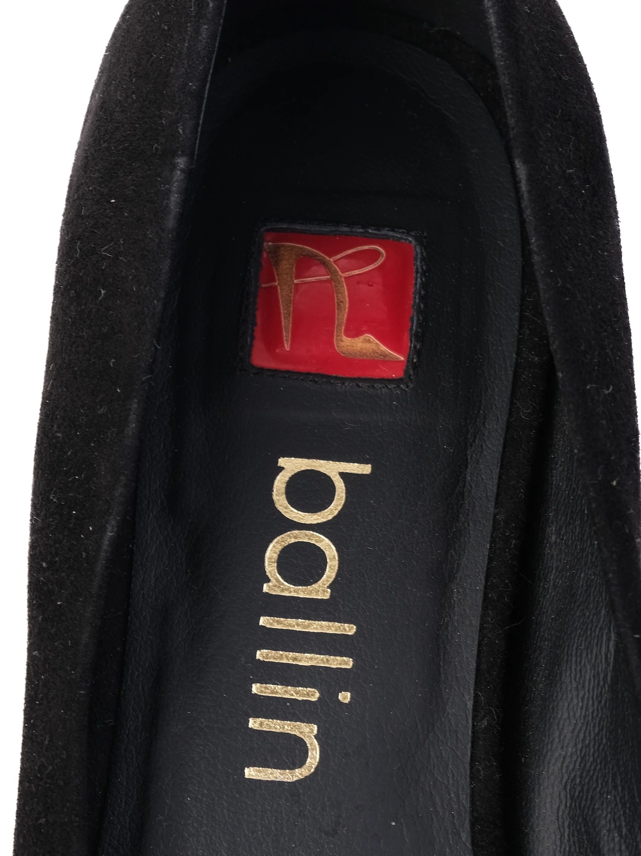 Good Ballin Black Leather Flat Shoes with Gold Embellishments Size 37