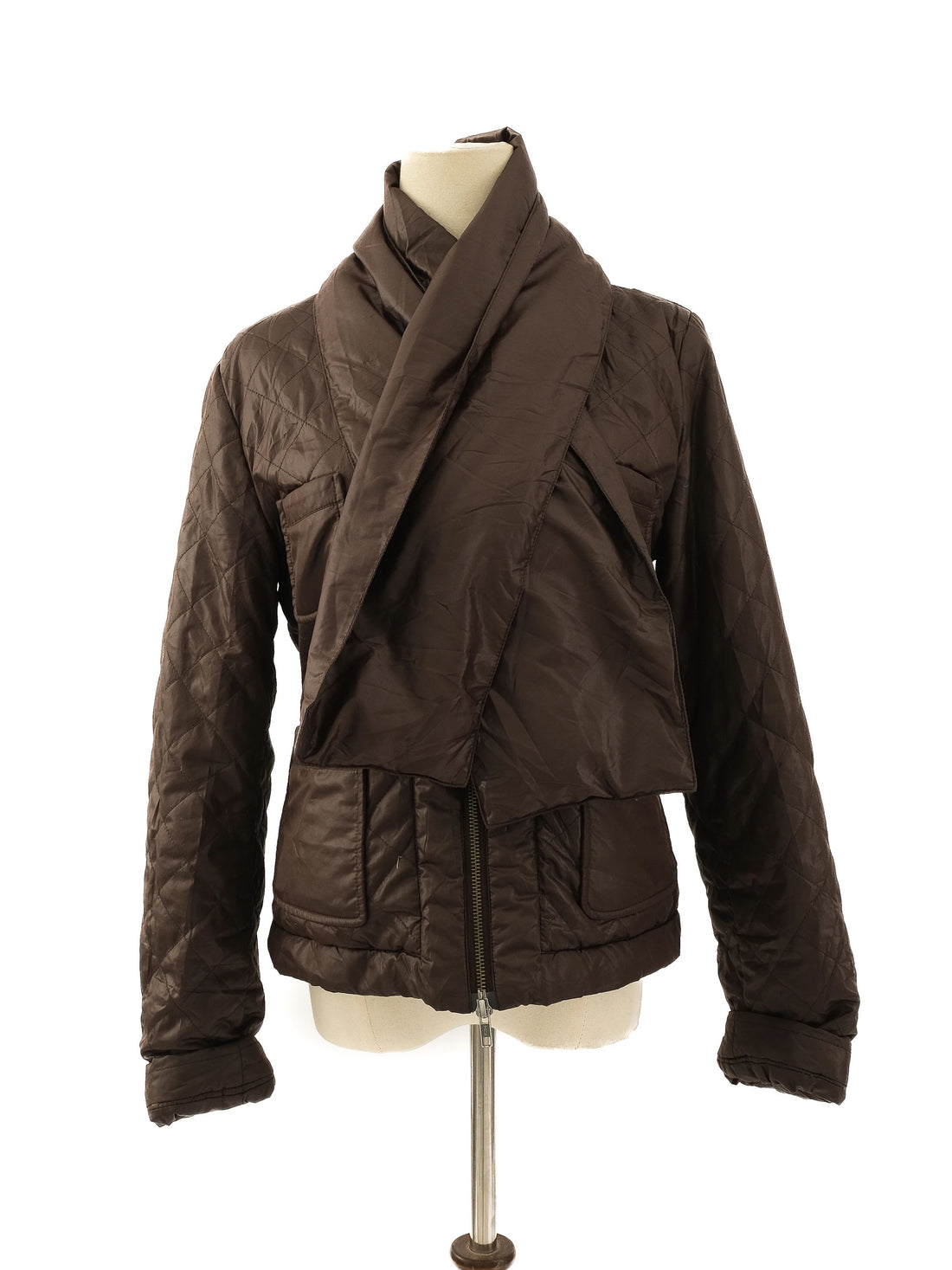 Excellent MaxCo Gray Quilted Jacket Size L Women&