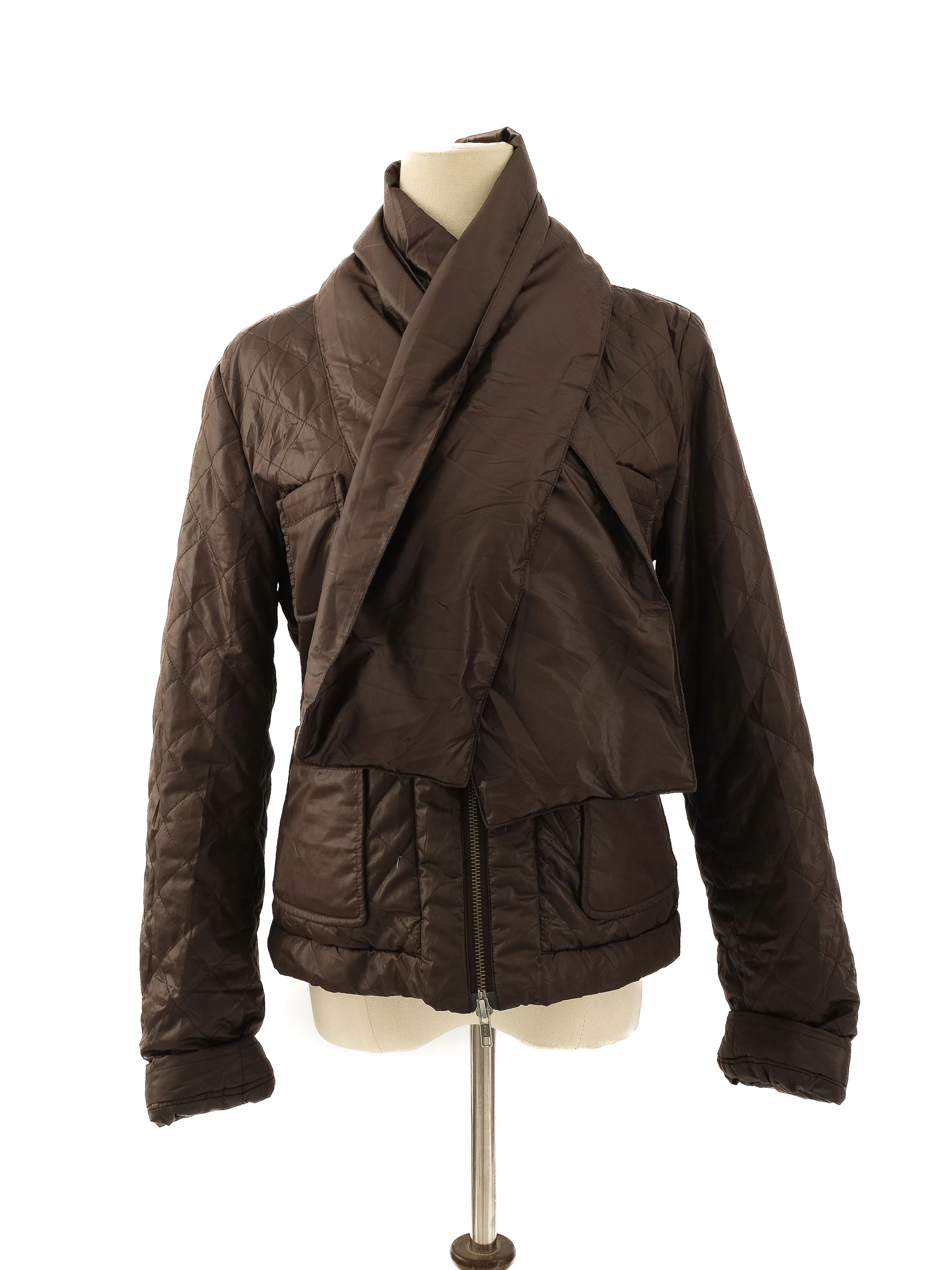Excellent MaxCo Gray Quilted Jacket Size L Women&