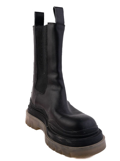 Excellent Bottega Veneta Black Leather Chelsea Boots Size 38