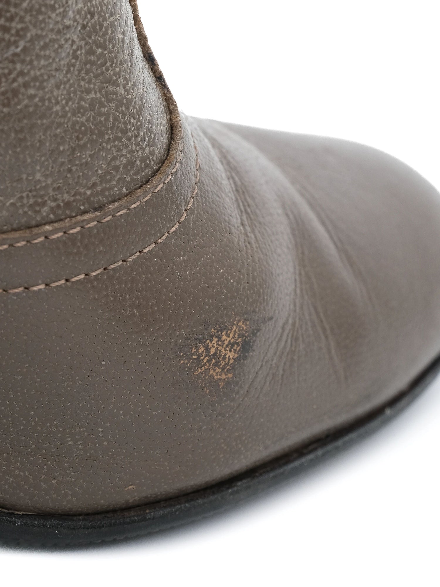 Excellent Giorgio Armani Gray Leather Knee-High Stiletto Boots Size 38.5