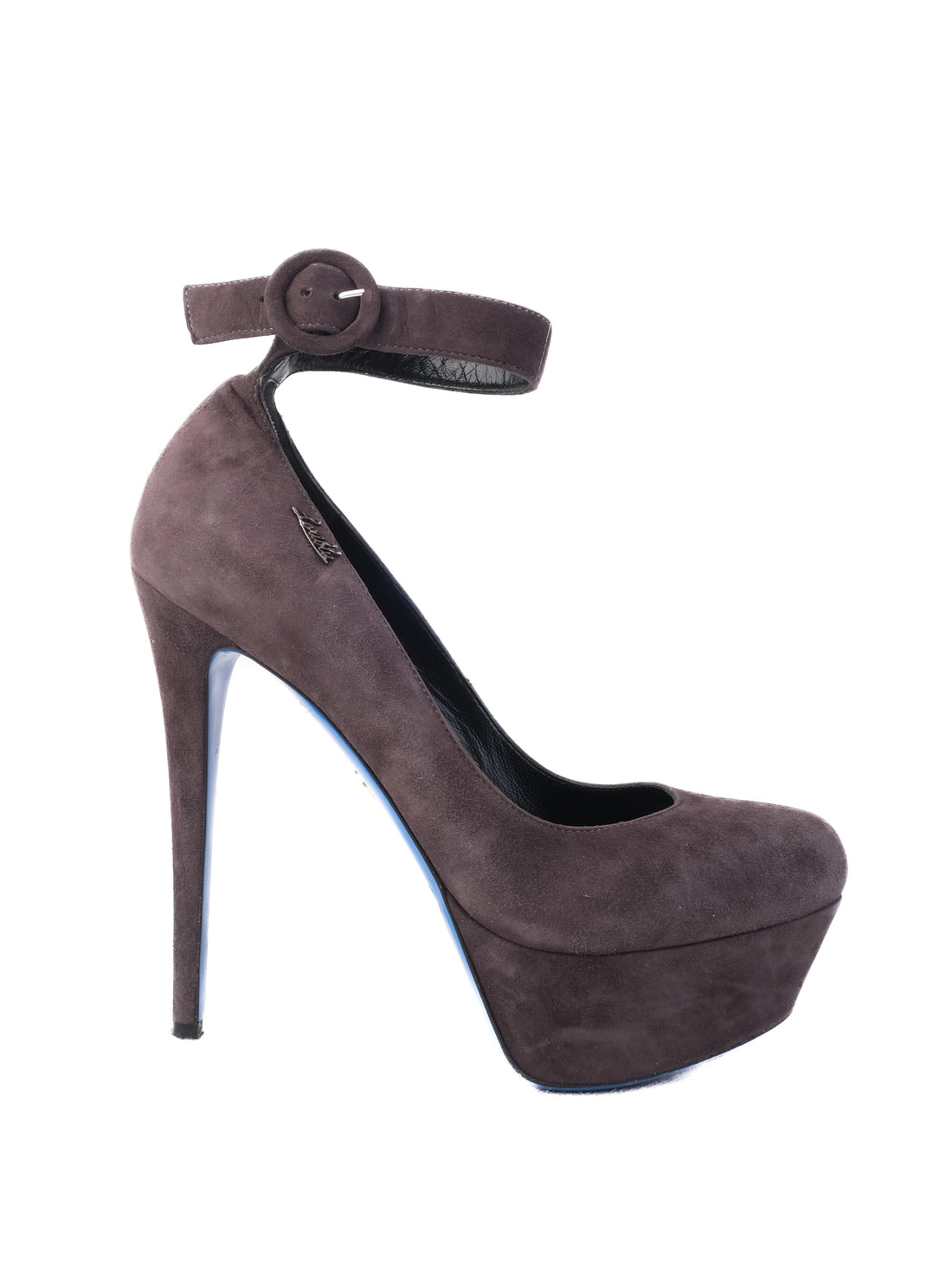 Excellent Easy by Loriblu Gray Leather High-Heeled Pump Size 39