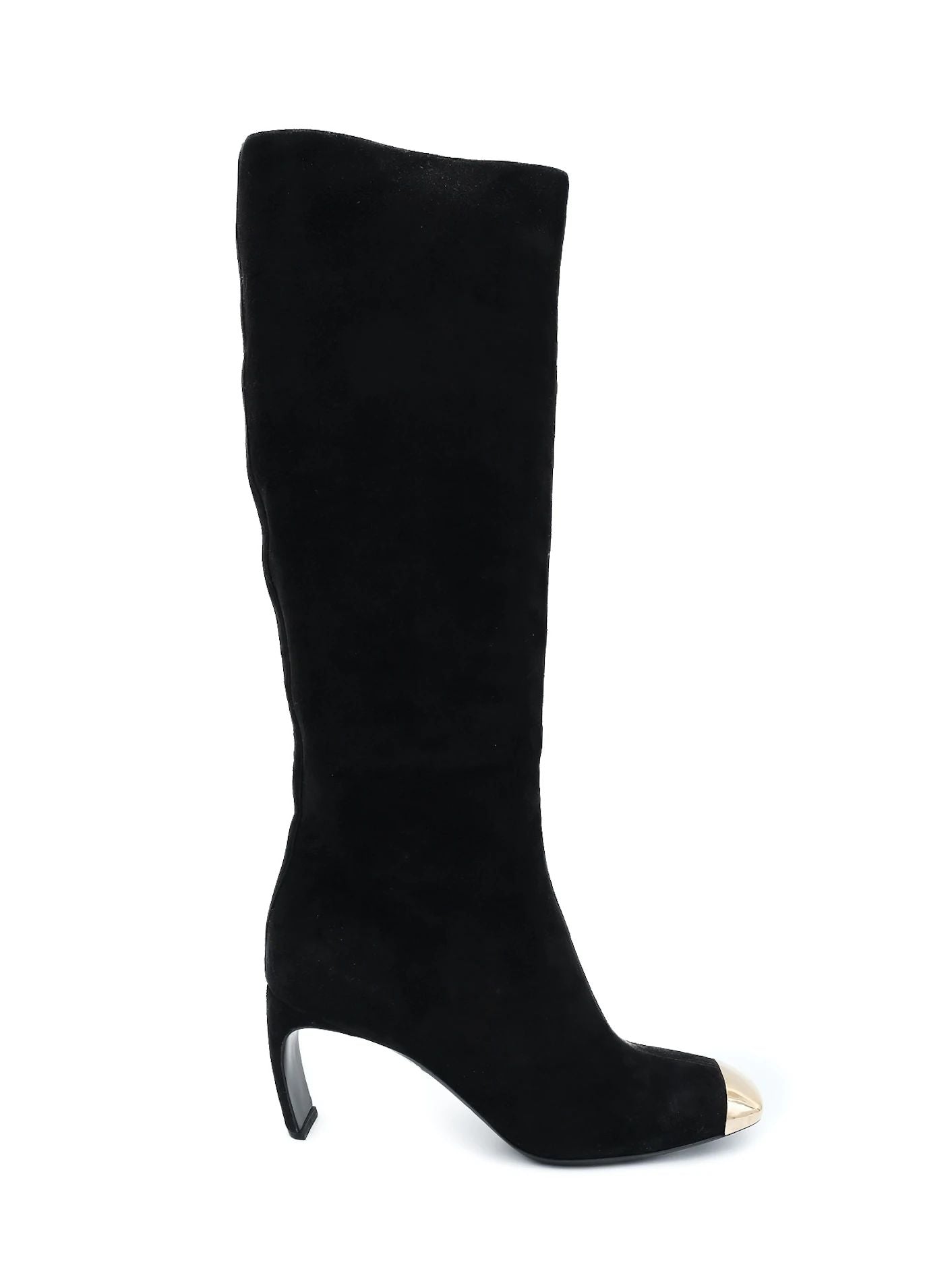 Excellent Nicholas Kirkwood Black Suede Knee-High Boots Size 39