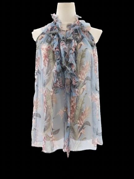 Excellent Zimmerman Floral Silk Blouse XS Pastel Combined Color