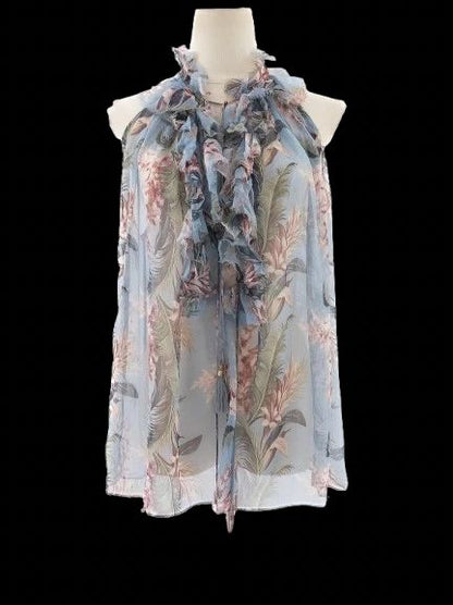 Excellent Zimmerman Floral Silk Blouse XS Pastel Combined Color