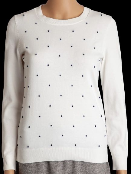 Good Tommy Hilfiger White Polka Dot Sweater Size S Women