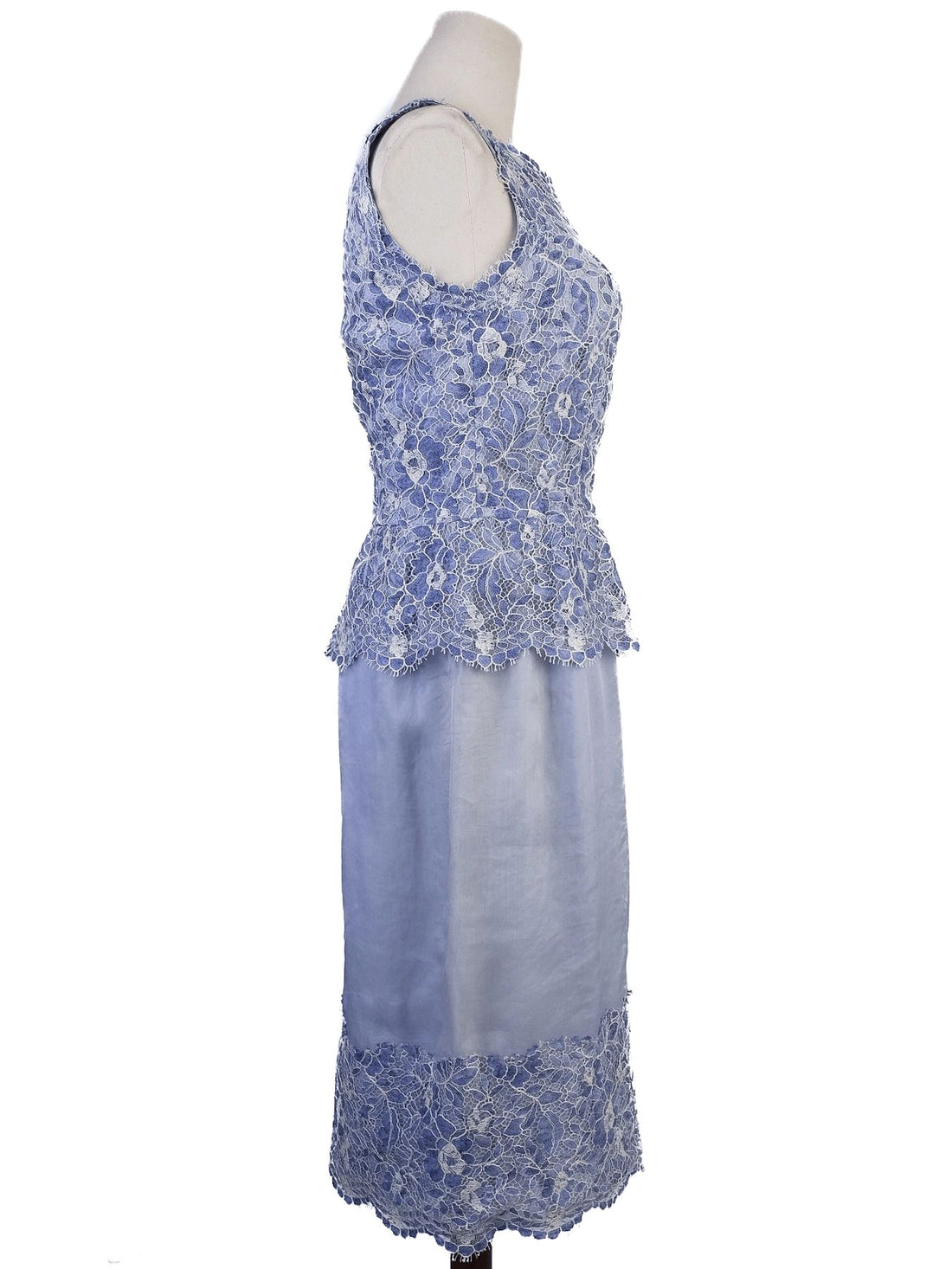 Excellent Light Blue Lace Dress Sleeveless Size S Women&