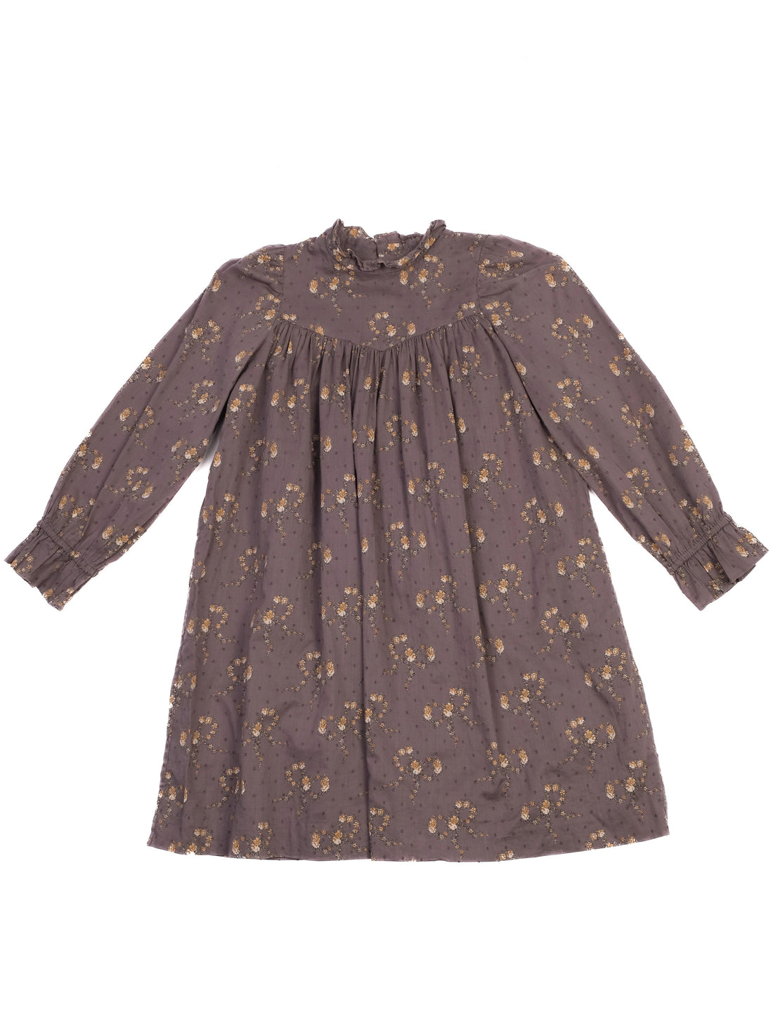 Excellent Bonpoint Gray Floral Dress Size 8 for Kids