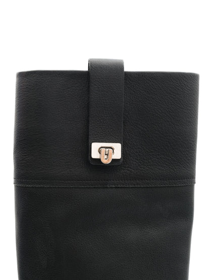 Perfect Barbara Bui Black Leather Knee-High Boots Size 37.5