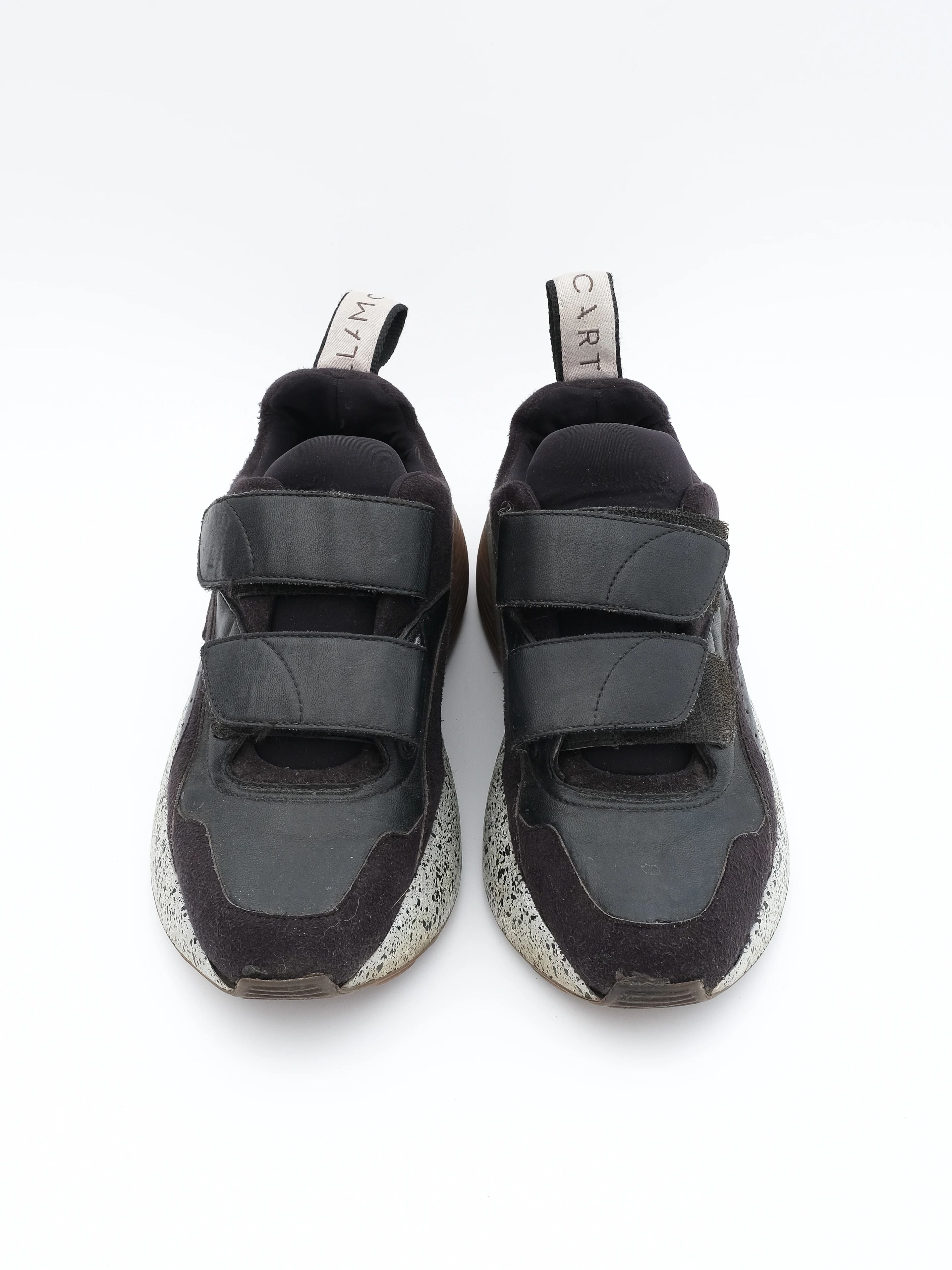 Excellent Stella McCartney Black Leather Sporty Sneakers Size N/A