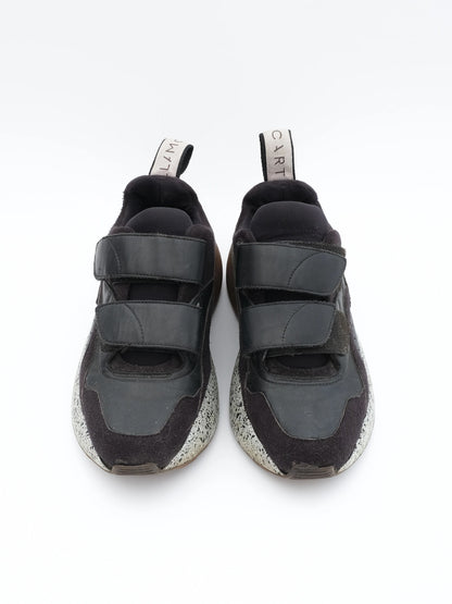 Excellent Stella McCartney Black Leather Sporty Sneakers Size N/A