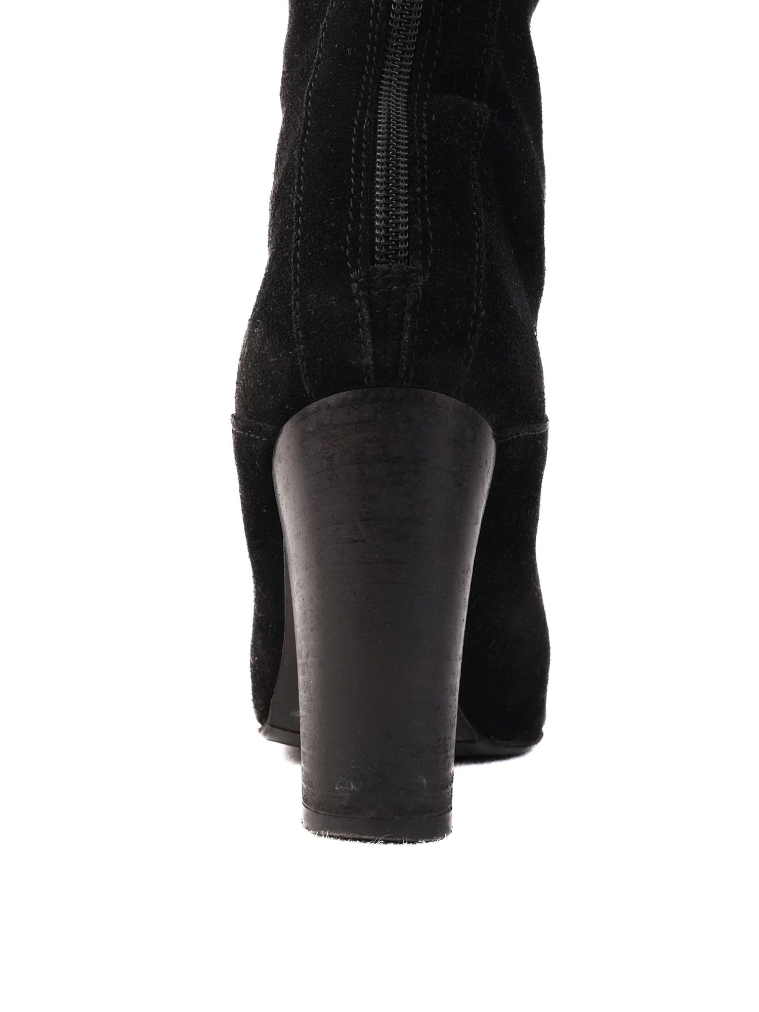 Excellent SI Rossi Black Genuine Suede Knee-High Boots Size 38