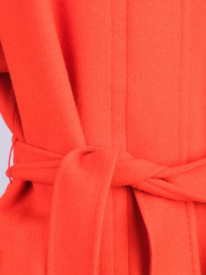 Excellent Max Mara Red Hooded Coat Size S in Fine Angora