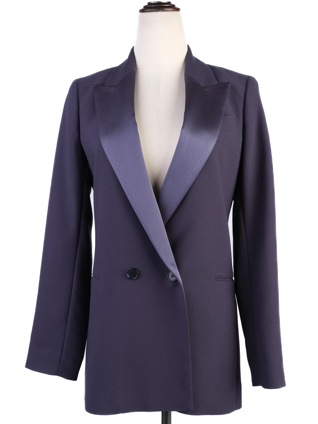 Excellent Reiss Gray Polyester Blazer Double-Breasted Size XXS