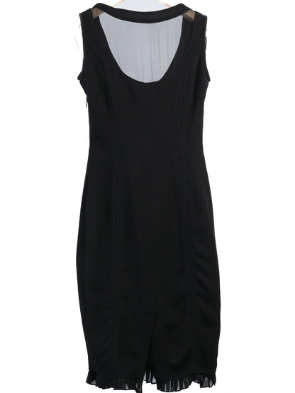 Excellent Karen Millen Black Sleeveless Dress Size S with Bow Detail