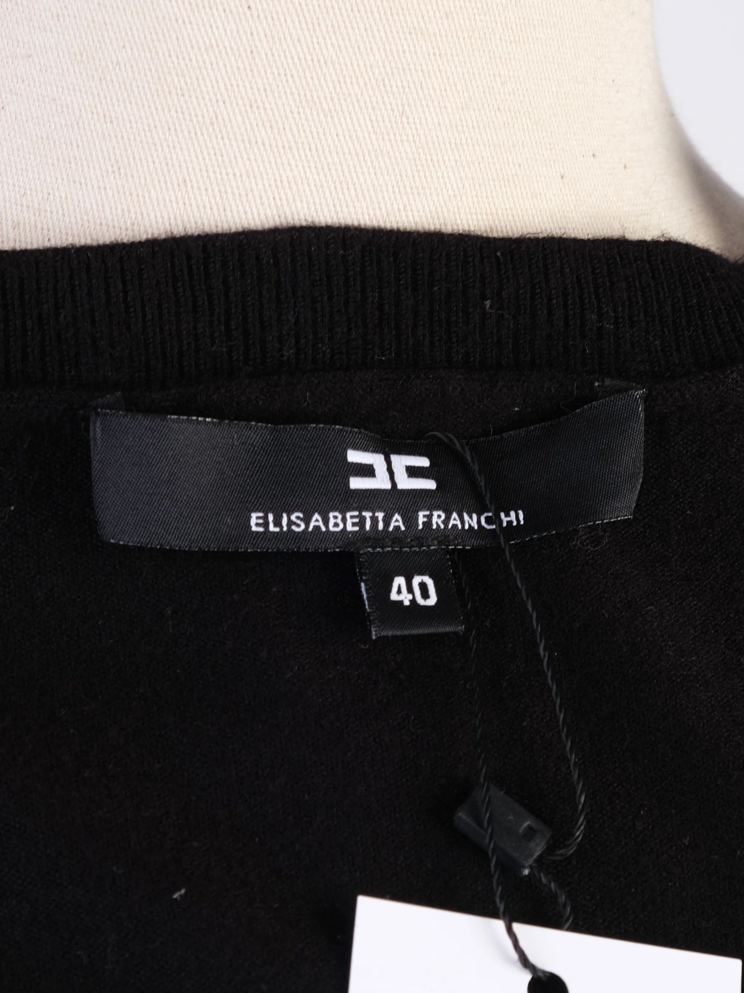 Elisabetta Franchi Black Knit Top Size S Excellent Condition