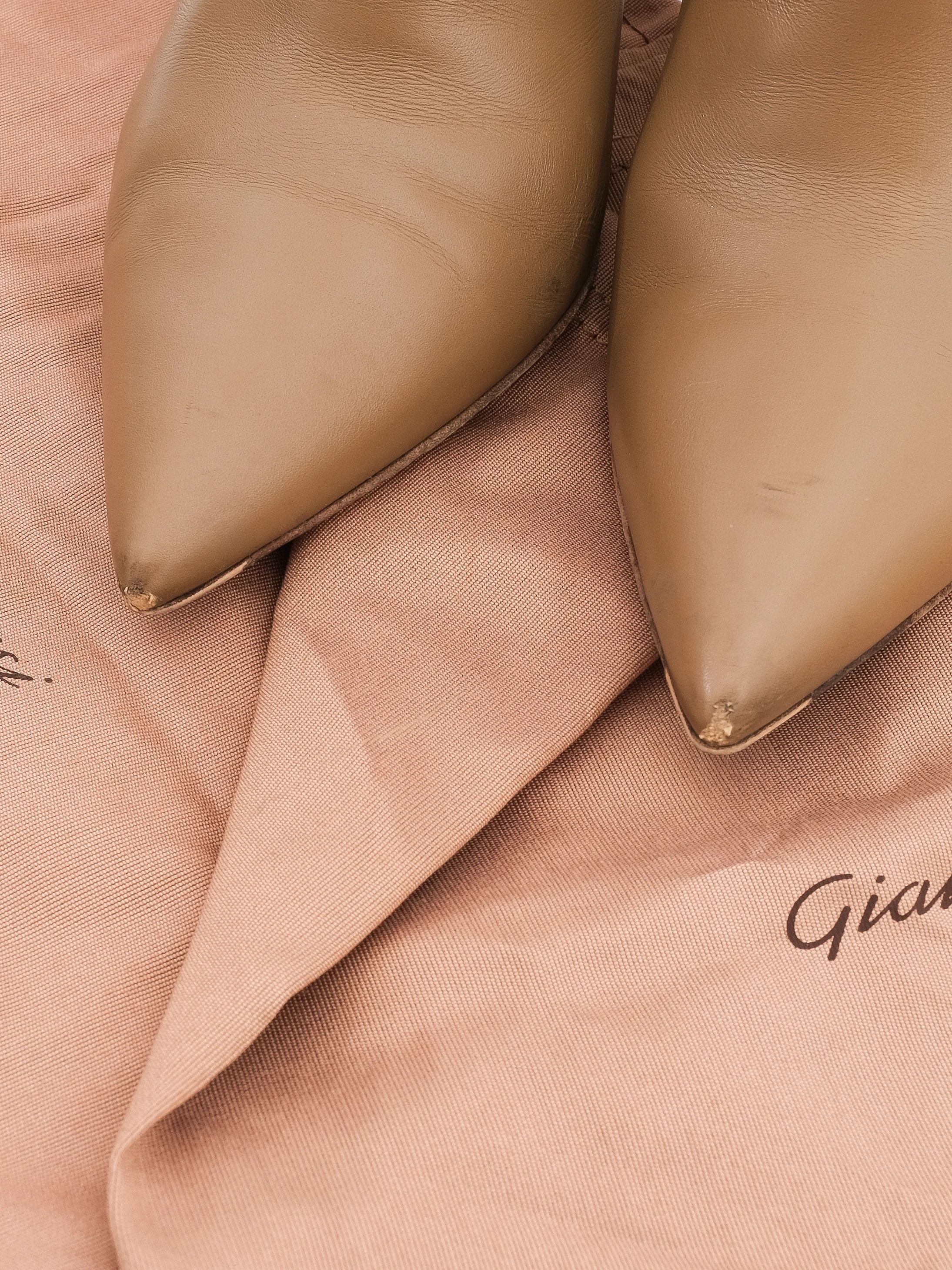 EXCELLENT Gianvito Rossi Orange Leather High-Heeled Ankle Boots Size 39