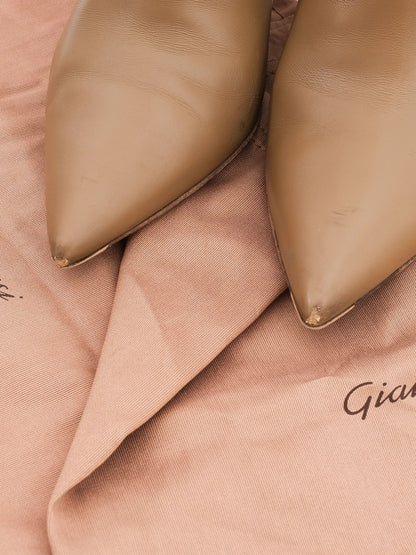 EXCELLENT Gianvito Rossi Orange Leather High-Heeled Ankle Boots Size 39