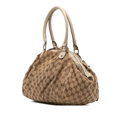 Gucci GG Canvas Sukey Satchel Brown