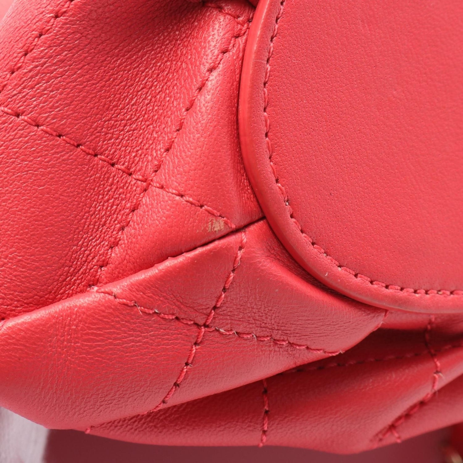 Chanel Red Matelasse Shoulder Bag Leather