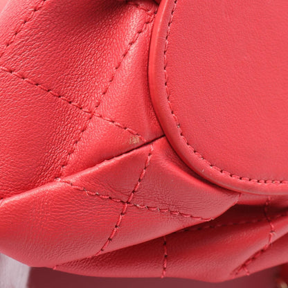 Chanel Red Matelasse Shoulder Bag Leather